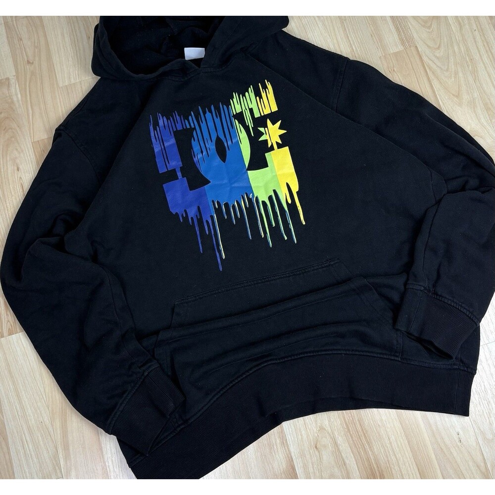 Men’s DC Shoes Graphic Hoodie / Black / Y2K / Skateboarding / Size XL /